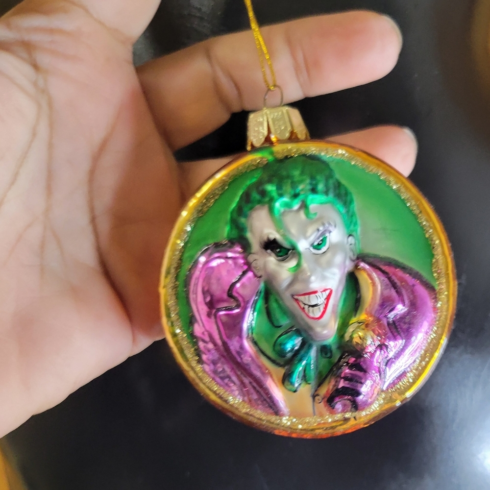 DC Comics The Joker Handcrafted Glass Christmas Ornament